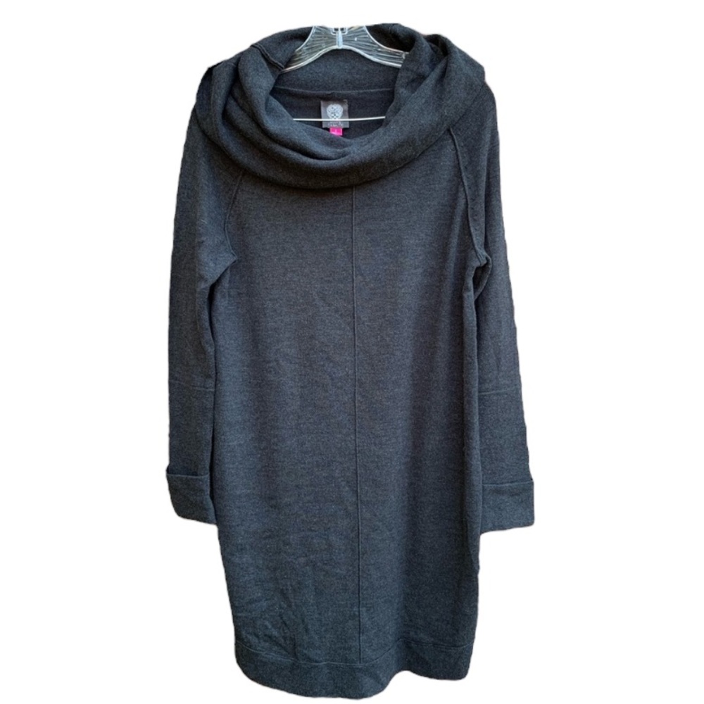 Vince Camuto Grey Cowl Neck Sweater Dress